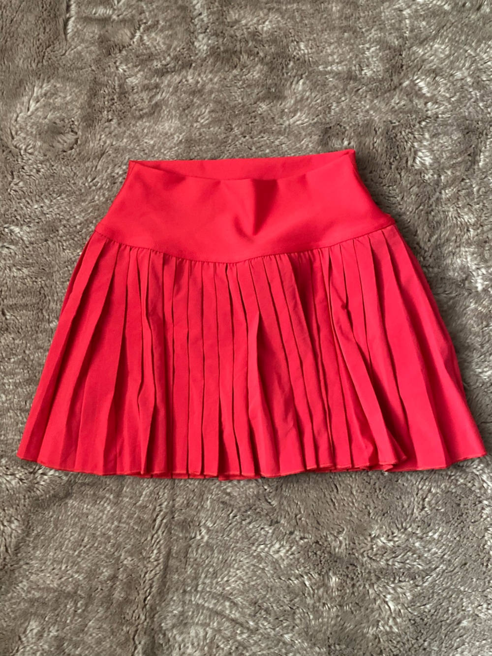 CRZ YOGA Red Pleated Circle Skirt - Picture 3 of 7